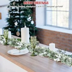 Costway Snow Flocked Christmas Cypress Garland Wedding Party Decor w/280 PE Tips -Northlight Christmas Store GUEST 0009bb9a bf8a 44b7 a093 ee04a8e9b29f