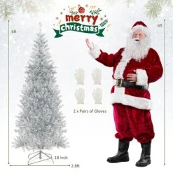 Tangkula 6/7 FT Pre-lit Artificial Christmas Tree Hinged Xmas Pencil Tree with 790/1030 Branch Tips 300/400 Warm White LED Lights -Northlight Christmas Store GUEST 002fa6e0 ca9f 4cdc 9961 26b4aa12c15c