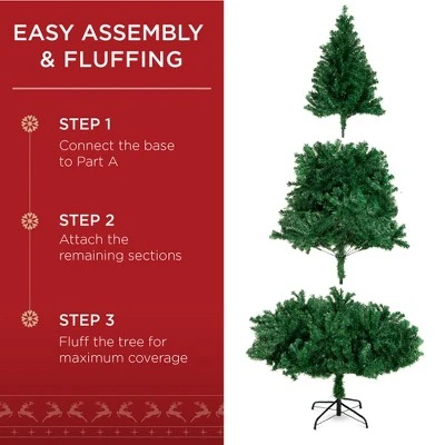 Best Choice Products Premium Hinged Artificial Christmas Pine Tree w/ Metal Base 5 Best Choice Products Premium Hinged Artificial Christmas Pine Tree w/ Metal Base - Image 3