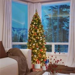 Yaheetech Pre-lit Slim Pencil Artificial Christmas Tree, Green -Northlight Christmas Store GUEST 009474a7 52ee 4547 bcc8 47a5d31266ac