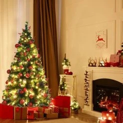 Tangkula Pre-lit Artificial Christmas Tree Includes LED Lights & Branch Tips -Northlight Christmas Store GUEST 00f18ffb 345d 49d9 ad58 94251e809754