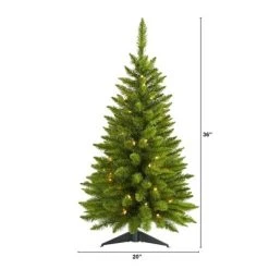 3ft Nearly Natural Pre-Lit Providence Pine Artificial Christmas Tree Warm White Lights