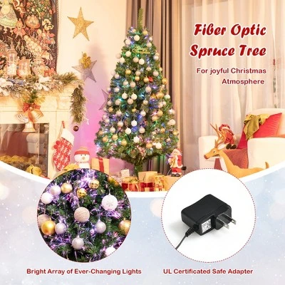 Costway 6ft Pre-lit Fiber Optic PVC Artificial Christmas Tree w/ 617 Branch Tips 10 Costway 6ft Pre-lit Fiber Optic PVC Artificial Christmas Tree w/ 617 Branch Tips - Image 8