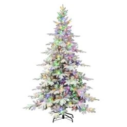 Puleo 7' Pre-Lit LED Flocked Full Utah Fir Artificial Christmas Tree Color Select Lights -Northlight Christmas Store GUEST 01c09f7b b740 4d43 9b93 c62b7c6cf54e