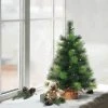 2ft Puleo Pre-Lit Tabletop Artificial Christmas Tree Gold Sac Clear Lights