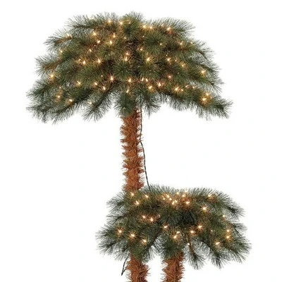 Home Heritage Prelit Artificial Tropical Christmas Holiday Palm Tree, White Incandescent Lights and Stand 7 Home Heritage Prelit Artificial Tropical Christmas Holiday Palm Tree, White Incandescent Lights and Stand - Image 5