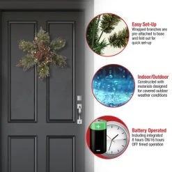 National Tree Company Pre-Lit Artificial Christmas Star Wreath, Green, Glittery Bristle Pine, White Lights with Pine Cones, Frosted Branches,14 Inches 9 National Tree Company Pre-Lit Artificial Christmas Star Wreath, Green, Glittery Bristle Pine, White Lights with Pine Cones, Frosted Branches,14 Inches -Northlight Christmas Store GUEST 02dac20f 722f 433b b645 4e588a7ab586