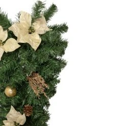 Northlight 34" Unlit Gold Poinsettia and Pinecone Artificial Christmas Teardrop Swag -Northlight Christmas Store GUEST 02f6b0db 24d8 4937 b48c 4d9b3641447c