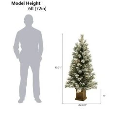 LuxenHome 4Ft Pre-Lit LED Battery-Operated with Timer Artificial Flocked Fir Christmas Tree with Square Planter 11 LuxenHome 4Ft Pre-Lit LED Battery-Operated with Timer Artificial Flocked Fir Christmas Tree with Square Planter -Northlight Christmas Store GUEST 040a6e8d 7c8b 486f ab58 5c88c434ef09