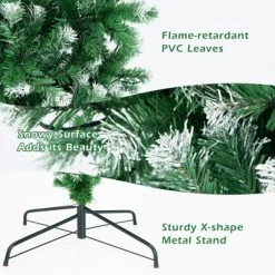 Tangkula 7.5FT Pre-lit Upside Down Christmas Tree, Artificial Tree w/400 Warm White LED Lights & 8 Lighting Modes, Snowy Inverted Christmas Tree -Northlight Christmas Store GUEST 04564e77 d9d0 4985 b774 752d21a0d2d4
