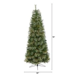 6.5ft Nearly Natural Pre-Lit Cashmere Artificial Christmas Tree Warm White Lights