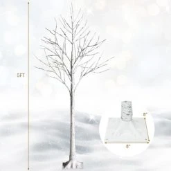 Costway 5ft Pre-lit White Twig Birch Tree for Christmas Holiday w/ 72 LED Lights -Northlight Christmas Store GUEST 05537b06 1cae 43e2 ae75 a72d59c489d2