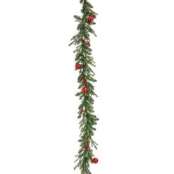National Tree Company First Traditions Pre-Lit Christmas Garland with Red Ornaments and Berries, Warm White LED Lights, Battery Operated, 6 ft -Northlight Christmas Store GUEST 05a3666a 393e 4abc 946c 73a547686dda