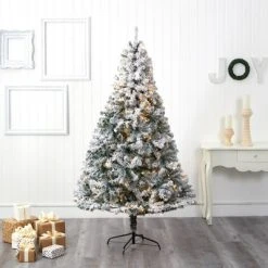 Nearly Natural 7' Pre-Lit LED Flocked Rock Springs Spruce Artificial Christmas Tree Clear Lights -Northlight Christmas Store GUEST 06548d35 194f 4931 8760 3f51af1ffa39