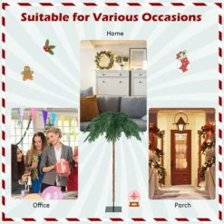 Tangkula 6 ft Led Lighted Christmas Palm Tree Pre-lit Artificial Palm Tree w/250 Led Lights & Metal Base Tropical Style Hinged Christmas Tree -Northlight Christmas Store GUEST 06acc693 24d5 4ac9 8d29 8aa2284cc997