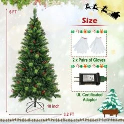 Costway 6FT/7FT/8FT Pre-Lit Artificial Christmas Tree 9 Lighting Modes with 300/400/500 LED Lights & Timer 17 Costway 6FT/7FT/8FT Pre-Lit Artificial Christmas Tree 9 Lighting Modes with 300/400/500 LED Lights & Timer -Northlight Christmas Store GUEST 06c0ba21 5104 44ad b9fe ea566248d930