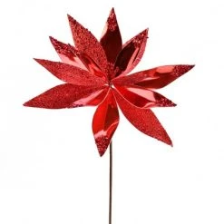 Vickerman 13" Shiny Glitter Poinsettia Spray -Northlight Christmas Store GUEST 06e29c6f 95a0 48f6 9208 8c1796e4f786