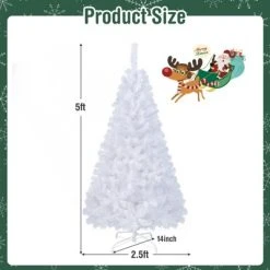 Tangkula 5ft White Artificial PVC Christmas Tree Festive Winter w/Stand -Northlight Christmas Store GUEST 06e957ae 0939 43f2 9e4e 61a28cda606e