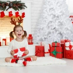 Tangkula 7ft White Artificial PVC Christmas Tree Festive Winter Tree w/ Stand Indoor/Outdoor -Northlight Christmas Store GUEST 0728dcd3 607d 4c99 9acb a746e6c9cf19