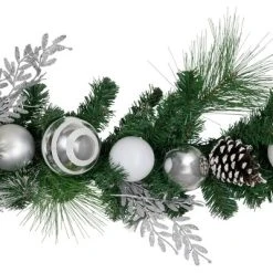 Northlight 6' Green Pine Needle Garland with Pinecones and Striped Christmas Ornaments, Unlit -Northlight Christmas Store GUEST 0879eae1 ca75 419d 9d0b 91aeae93d4f7