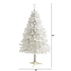 Nearly Natural 5-ft White Artificial Christmas Tree with 350 Bendable Branches