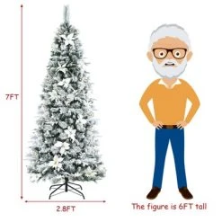 Tangkula 7FTSlim Pencil Tree Hinged Artificial Christmas Tree W/627 Branches Tips -Northlight Christmas Store GUEST 09c8adee bcdf 461e 9853 e08166ccbce3