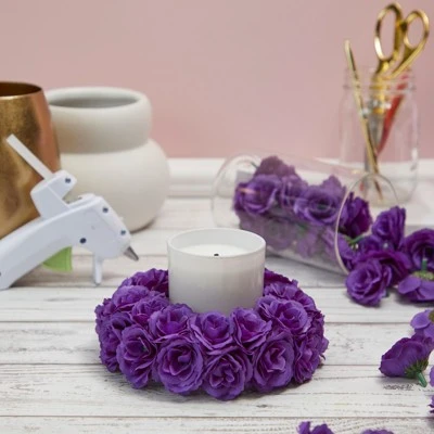 Bright Creations 75 Pack Purple Flowers for Crafts, 2 Inch Stemless Silk Cloth Roses for Wall Decorations, Wedding Receptions, Spring Decor 8 Bright Creations 75 Pack Purple Flowers for Crafts, 2 Inch Stemless Silk Cloth Roses for Wall Decorations, Wedding Receptions, Spring Decor - Image 6