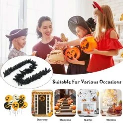 Costway 9ft Pre-lit Christmas Halloween Garland Black w/ 50 Purple LED Lights -Northlight Christmas Store GUEST 0a572881 3099 4eb7 a843 fdf644940a79