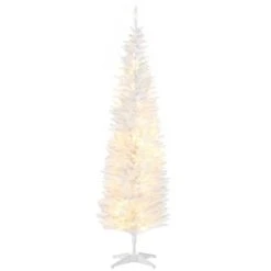 HOMCOM 6' Tall Pre-Lit Slim Noble Fir Artificial Christmas Tree with Realistic Branches, 200 Warm White LED Lights and 390 Tips -Northlight Christmas Store GUEST 0a59f740 1abb 433a b055 a85bb85222e6