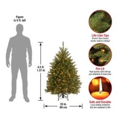 National Tree Company 4.5 ft Pre-Lit Artificial Mini Christmas Tree, Green, Dunhill Fir, White Lights, Includes Stand -Northlight Christmas Store GUEST 0c253339 6d61 468f a403 424442befdfc