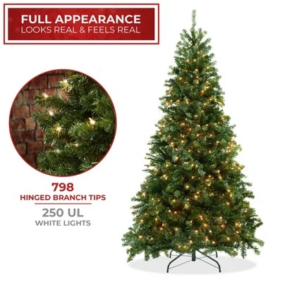 Casafield Pre-Lit Artificial Green Spruce Christmas Tree with Metal Stand 4 Casafield Pre-Lit Artificial Green Spruce Christmas Tree with Metal Stand - Image 2