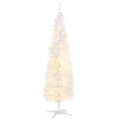 HOMCOM 6' Tall Pre-Lit Slim Noble Fir Artificial Christmas Tree with Realistic Branches, 200 Warm White LED Lights and 390 Tips -Northlight Christmas Store GUEST 0eb936fb 1b58 48b7 bed2 07afa50d5aa8