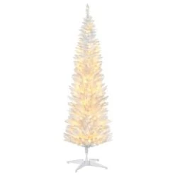 HOMCOM 5' Tall Pre-Lit Slim Noble Fir Artificial Christmas Tree with Realistic Branches, 110 Warm White LED Lights and 294 Tips -Northlight Christmas Store GUEST 0f718c9a 3d40 44db 9d92 ff4295ebacf9