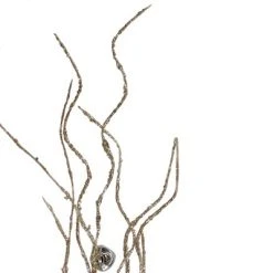 Northlight 36" Artificial Silver and Gold Glitter Drenched Christmas Twig Spray