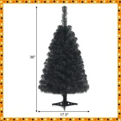 Tangkula 3 Ft Black Artificial Tree Unlit Halloween and Christmas Decoration Tree Compact Festival Party Supplies -Northlight Christmas Store GUEST 0f9f4ba9 1135 4280 9d72 99dc45f68af3