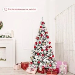 Tangkula Artificial Snow Flocked Christmas Tree 6FT Hinged Christmas Tree W/ 631 Branch Tips -Northlight Christmas Store GUEST 100e0024 4a5c 43c5 b756 9608864c5f6a