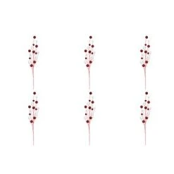 Vickerman Red/White Glitter Gumdrop Curl Artificial Christmas Spray. Includes 6 sprays per pack.