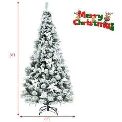 Tangkula Artificial Snow Flocked Christmas Tree 6FT Hinged Christmas Tree W/ 631 Branch Tips -Northlight Christmas Store GUEST 1056ab18 79ef 4018 845e b844c3edc5b9