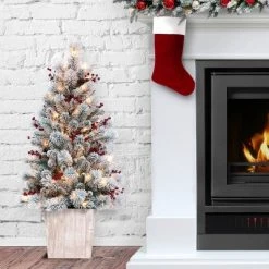 Haute Decor 4ft Pre-Lit Flocked Ashcroft Fir Potted Artificial Christmas Tree - Haute Décor -Northlight Christmas Store GUEST 10a2a64a 1479 4df2 9128 4fce8b6e0584