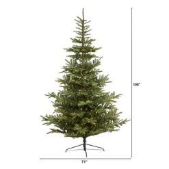 Nearly Natural 9-ft Layered Washington Spruce Artificial Christmas Tree with 750 Clear LED Lights and 2055 Bendable Branches