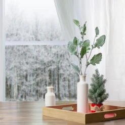 Northlight 32" Green Frosted Oak Leaf Artificial Christmas Spray