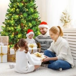 Costway 6ft7ft8ft Pre-lit Hinged Artificial Christmas Tree w/Pine Cones & Red Berries 18 Costway 6ft7ft8ft Pre-lit Hinged Artificial Christmas Tree w/Pine Cones & Red Berries -Northlight Christmas Store GUEST 121333ea cbe7 4556 87d1 e4fd522cc1e6