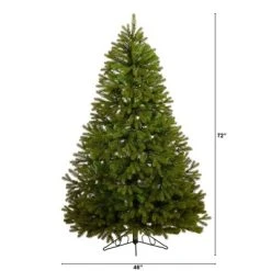 6ft Nearly Natural Pre-Lit LED Cambridge Spruce Flat Back Artificial Christmas Tree Warm White Lights