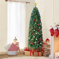 Yaheetech Artificial Christmas Tree Holiday Decoration Slim Tree, Green 14 Yaheetech Artificial Christmas Tree Holiday Decoration Slim Tree, Green -Northlight Christmas Store GUEST 127c5004 b66c 44b4 9c98 cf521cf3300b