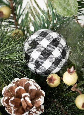Sullivans Flocked Plaid Pine Orb Decorative Filler 6"H Green 3 Sullivans Flocked Plaid Pine Orb Decorative Filler 6"H Green
