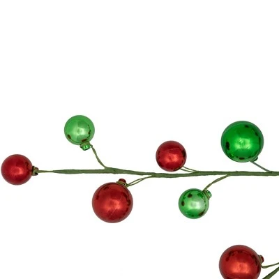Northlight 30" Green and Red Ball Ornament Christmas Spray 3 Northlight 30" Green and Red Ball Ornament Christmas Spray
