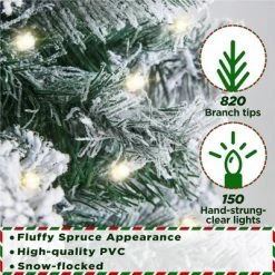 Yaheetech Pre-lit Flocked Artificial Christmas Tree -Northlight Christmas Store GUEST 12b656db 8563 4b0b 80d3 bdc1751932a2