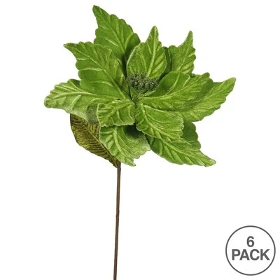 Vickerman 22" Poinsettia Aritificial Christmas Pick 4 Vickerman 22" Poinsettia Aritificial Christmas Pick - Image 2