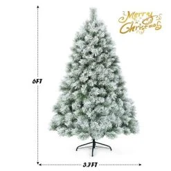 Tangkula Snow Flocked Artificial Christmas Tree Hinged Decoration Pine Tree -Northlight Christmas Store GUEST 1337de40 77c2 4273 9ede ff0b80c60915