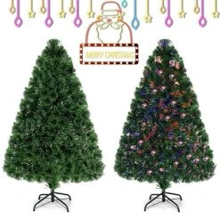 Costway Pre-Lit Fiber Optic Artificial PVC Christmas Tree Metal 4Ft -Northlight Christmas Store GUEST 1351a496 5caf 4ac9 8719 9d4f2cc0019a